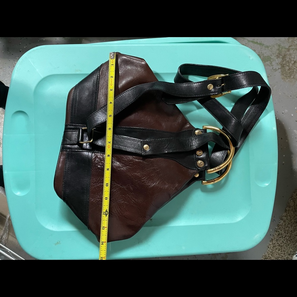 valentina leather purse backpack brown and black - Picture 10 of 14